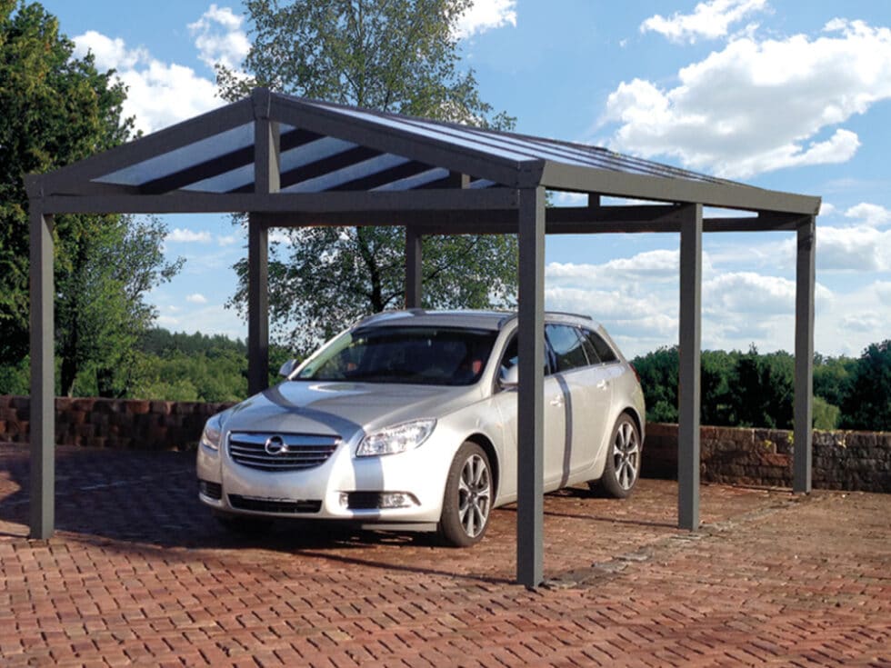 Anlehncarport - Aluminium Carport Anbau02 980x735