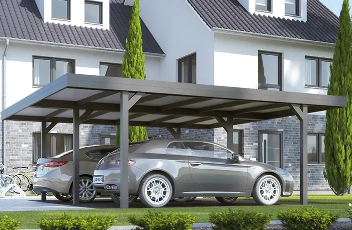 Flachdach Carport freistehend