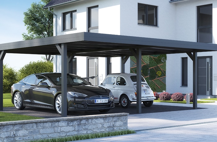 Doppelcarport Flachdach
