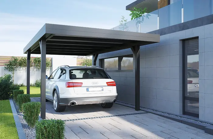 Einzelcarport Flachdach