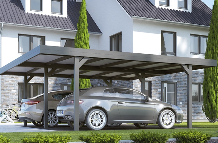 Flachdach Carport