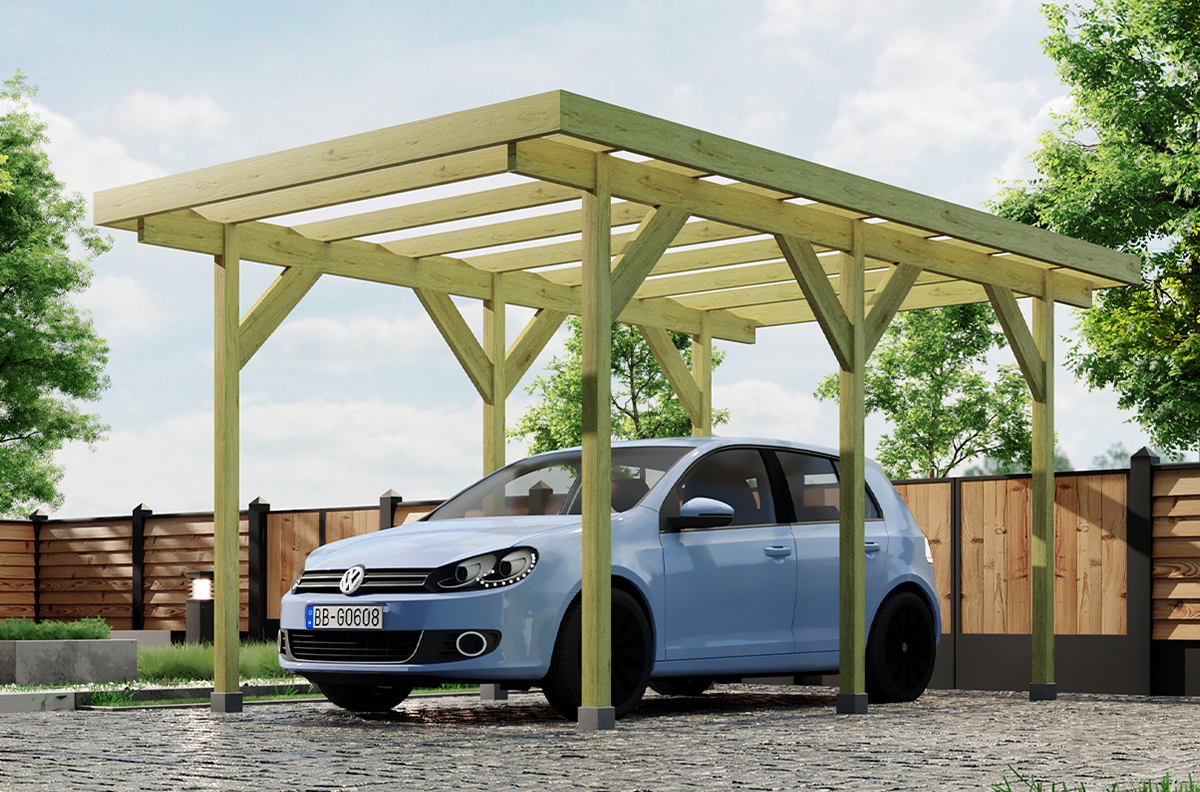 Carport Holz Einzelcarport