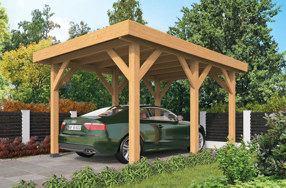 Carport Holz Flachdach