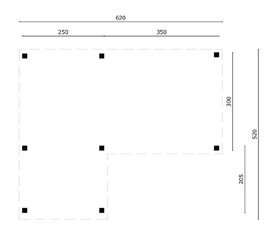 Terrassenüberdachung Holz Eck Plan