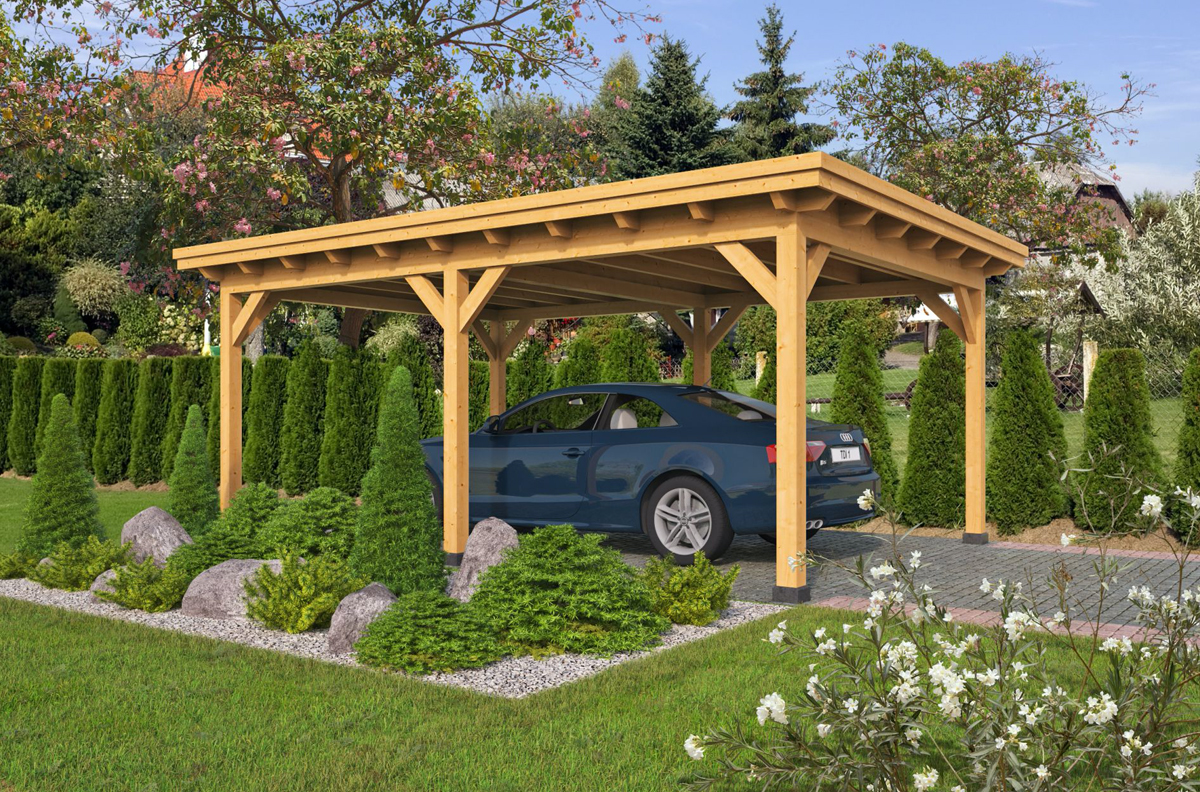 Carport Holz Flachdach