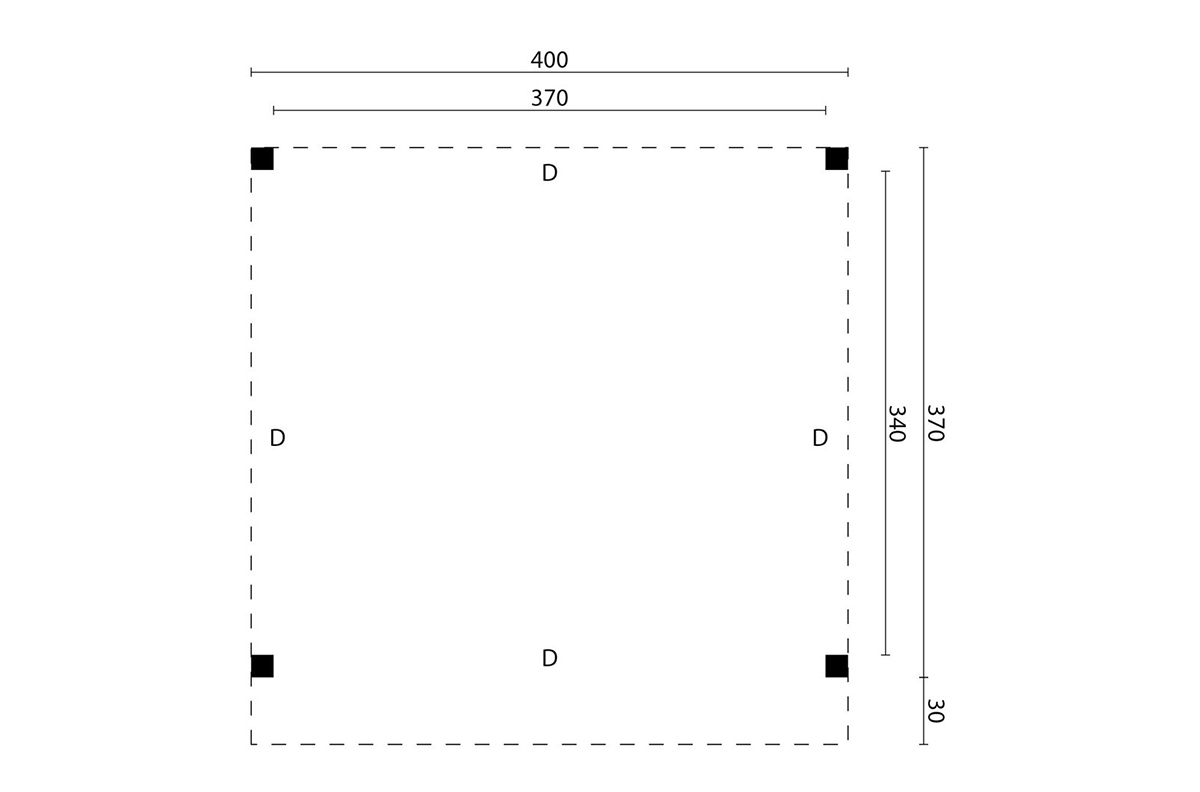 Terrassenüberdachung Holz schwarz 400 Plan