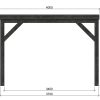 Terrassenüberdachung Holz schwarz Schnitt