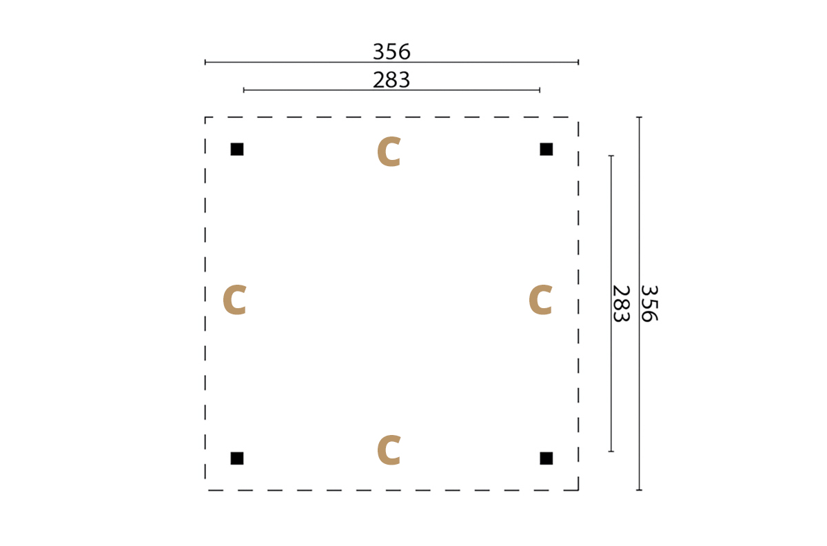 Terrassenüberdachung Holz Flachdach 300 plan