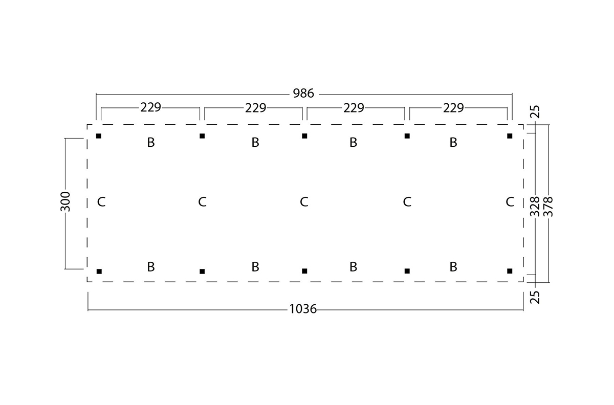 Terrassenüberdachung Holz Norrimi Plan 1036x378