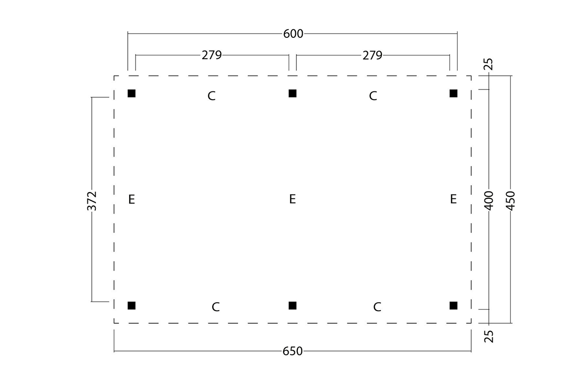 Terrassenüberdachung Holz Norrimi Plan 650x450