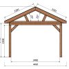 Terrassenüberdachung Holz Satteldach Seitenansicht 4450
