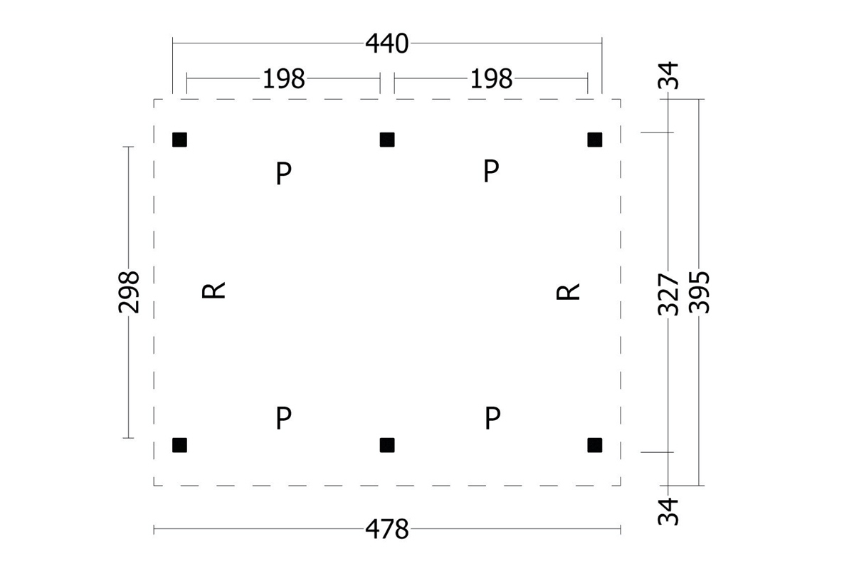 Terrassenüberdachung Satteldach Plan 478x395