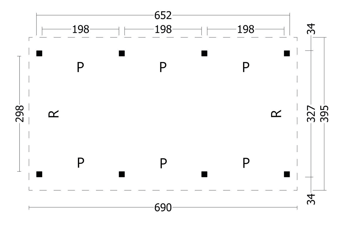 Terrassenüberdachung Satteldach Plan 690x395