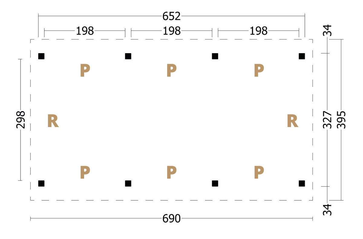 Terrassenüberdachung Satteldach Module Plan 690x395