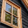 Terrassenüberdachung Holz Satteldach Fenster
