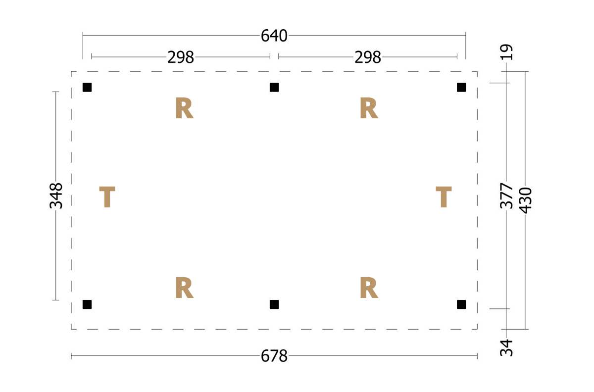 Terrassenüberdachung Holz Module Plan 678x430