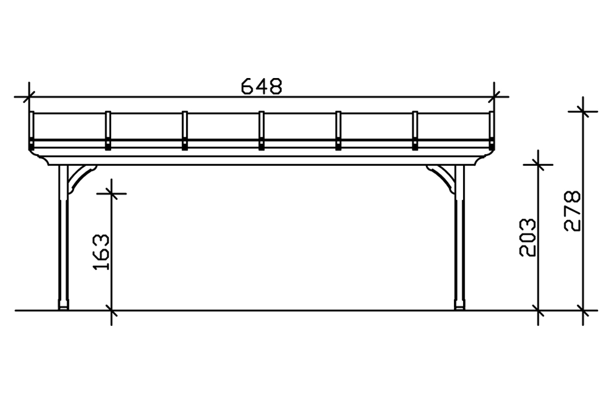 Terrassenüberdachung Holz Teuno Plan